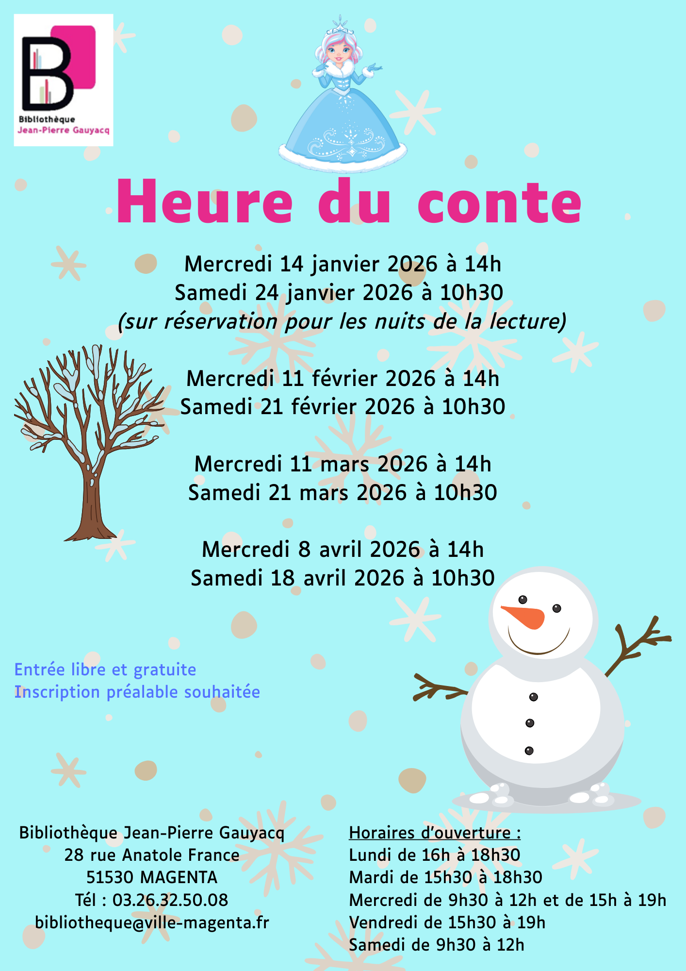 Heure du conte de janvier a avril 2026